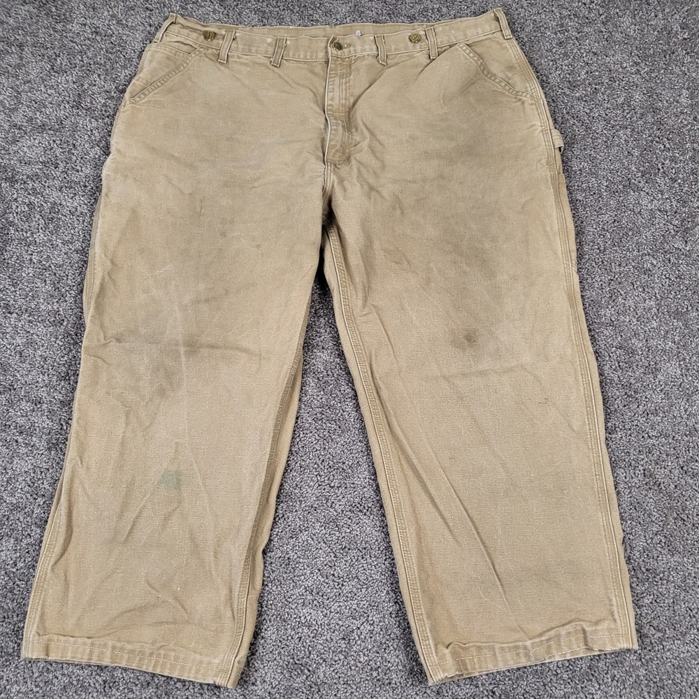 Carhartt Men Vtg B11 CML Duck Canvas Carpenter Dungaree Pants 46x32 Fits 44x26
